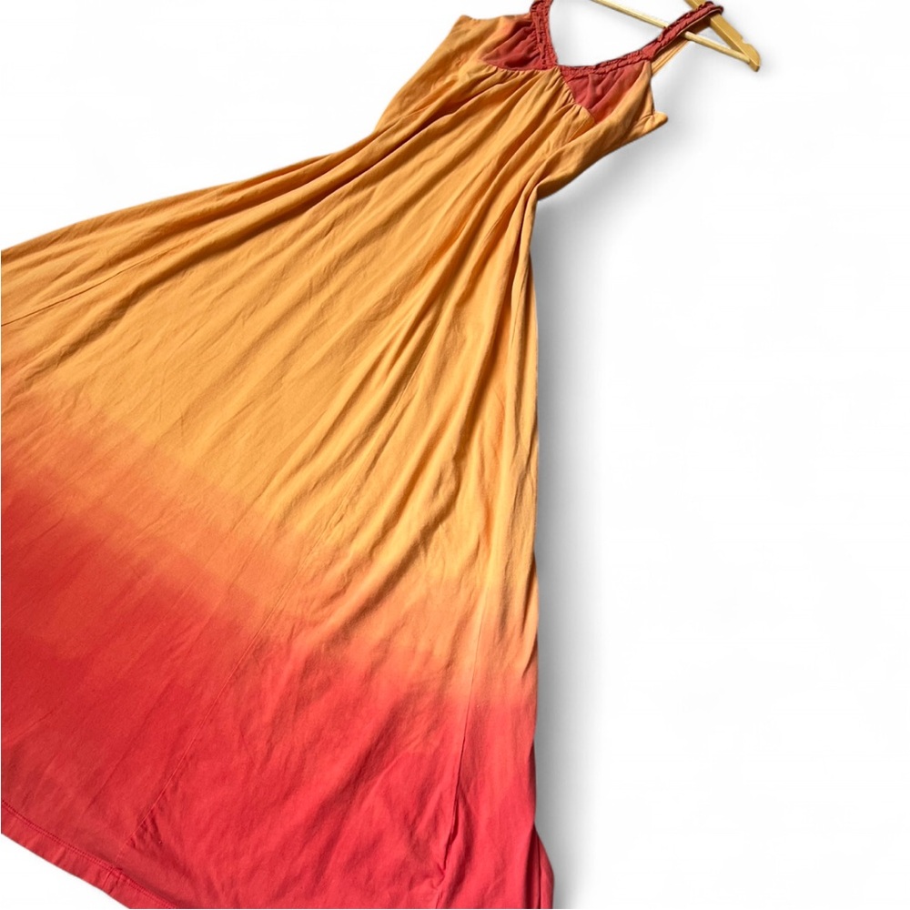 Old Navy Sunset Ombre Dip Dyed Maxi Dress W/ Ruffle Spaghetti Straps. S. - Picture 10 of 11